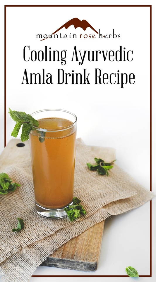 Cooling Ayurvedic Amla Drink Recipe Pin from Mountain Rose Herbs