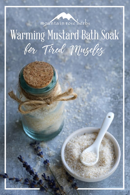Pin for warming mustard bath soak for tired muscles. 