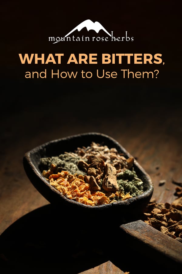 What are Digestive Bitters and How to Use Them Pinterest Pin for Mountain Rose Herbs