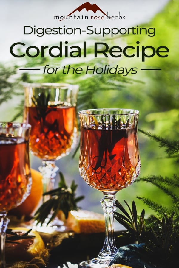 A Midwinter Cordial to Support Your Digestive System Pinterest pin for Mountain Rose Herbs