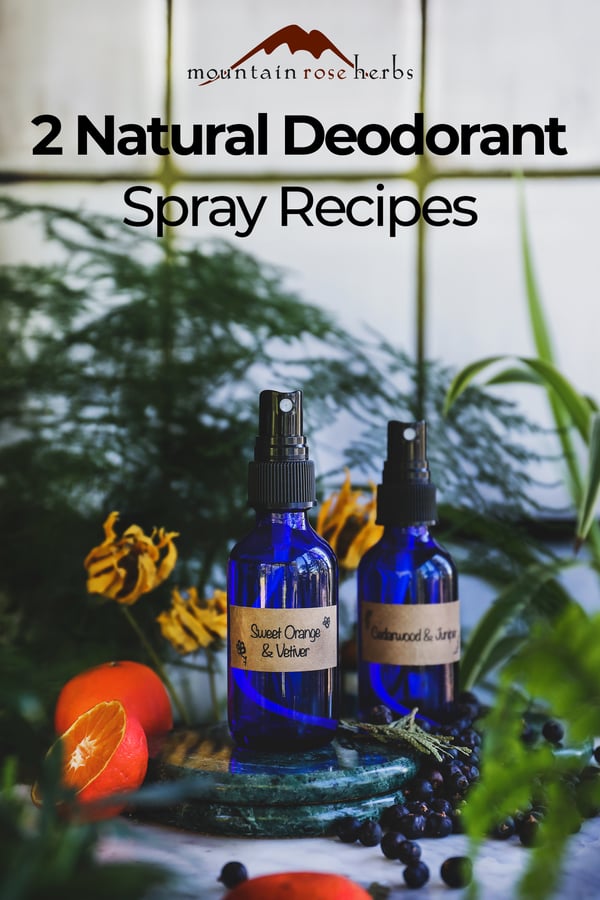 DIY Natural Deodorant Sprays Pinterest pin for Mountain Rose Herbs