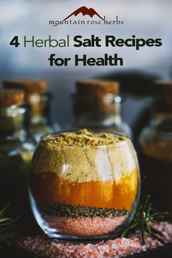 Pinterest image to 4 Herbal Salt Recipes for Health