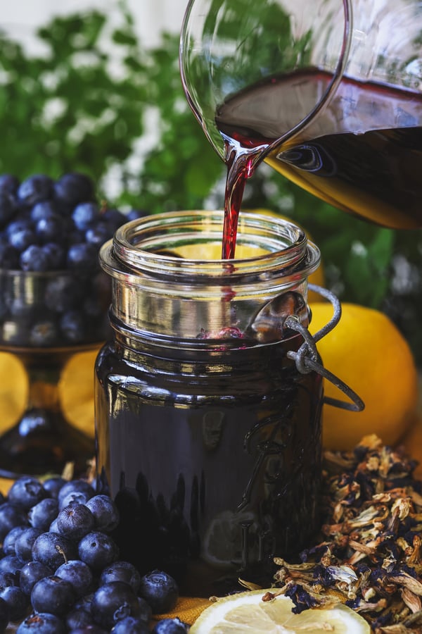 Blueberry pea flower syrup