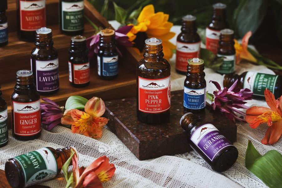 A selection of middle note essential oils