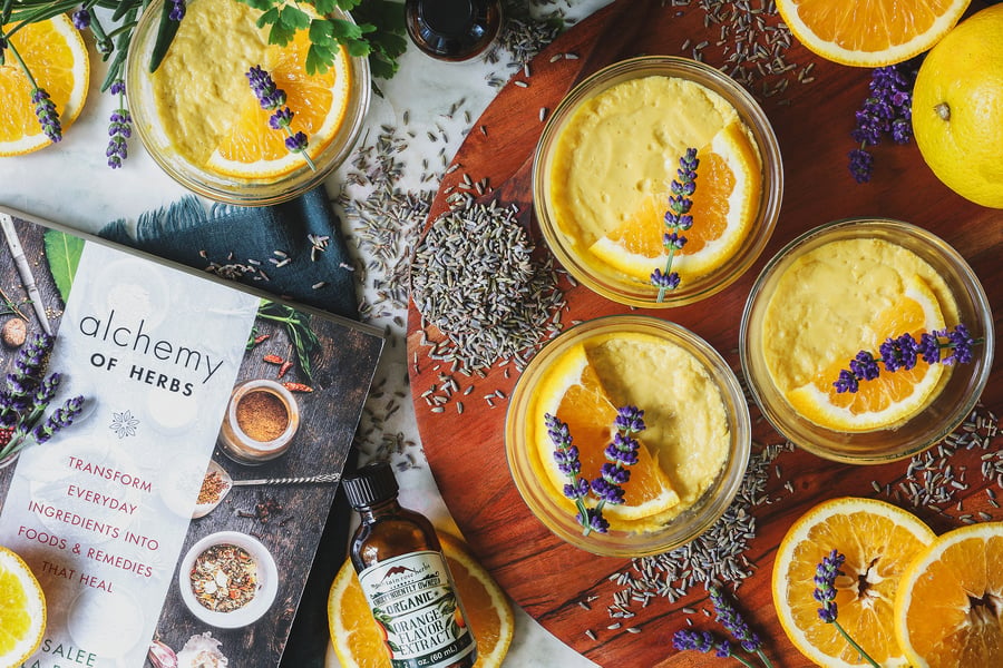 Orange Lavender Custard Overhead