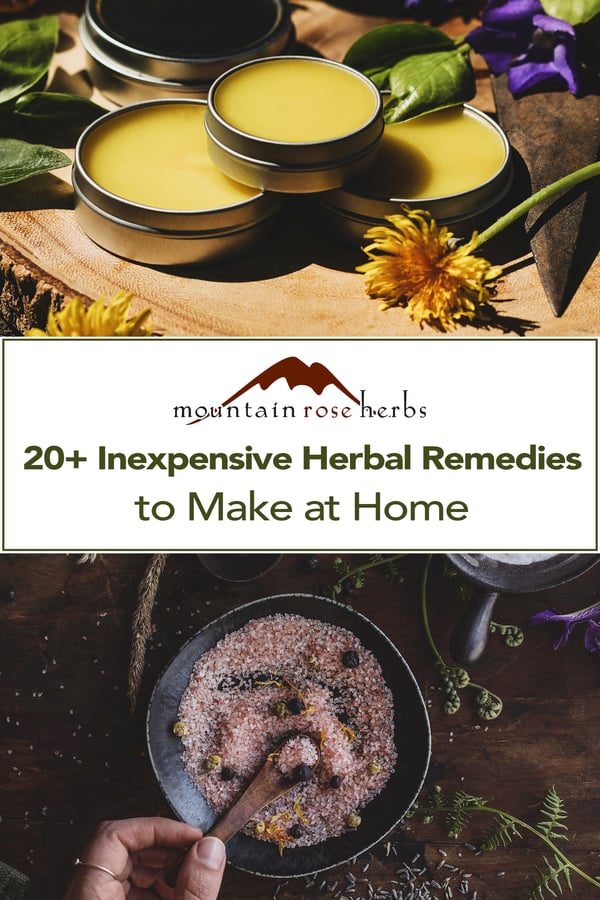 20+ DIY Herbal Recipes You Can Make for Under $10 Pinterest pin for Mountain Rose Herbs