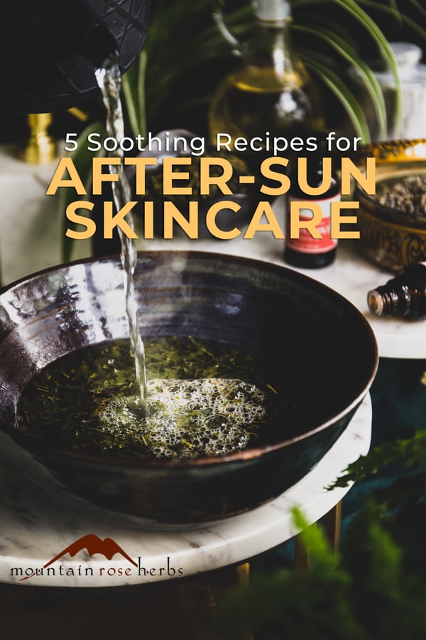 Natural Relief When You've Had Too Much Sun: 5 Recipes Pinterest pin for Mountain Rose Herbs.