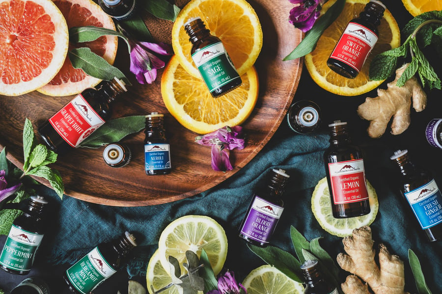 A selection of top note essential oils