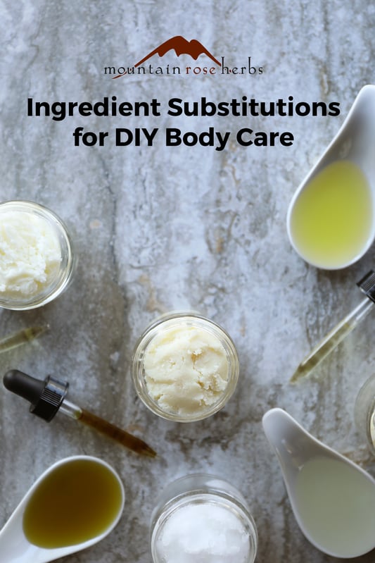 Substituting ingredients in DIY recipes can be hard, but with this guide, you can learn the properties of certain oils and ingredients, and how they are easily substituted for others.