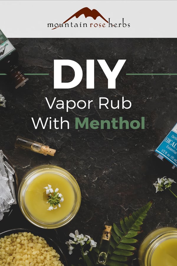 DIY Menthol Eucalyptus Rub Pinterest pin for Mountain Rose Herbs