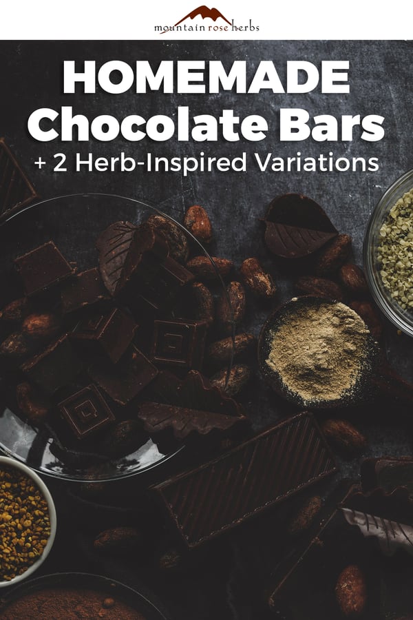 Herbal chocolate bars for Pinterest