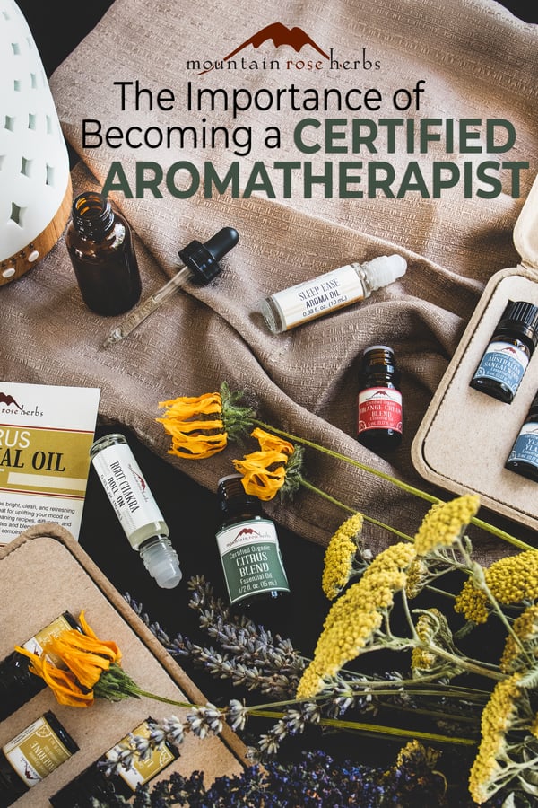 Meet Our On-Staff Certified Aromatherapist Pinterest pin for Mountain Rose Herbs.