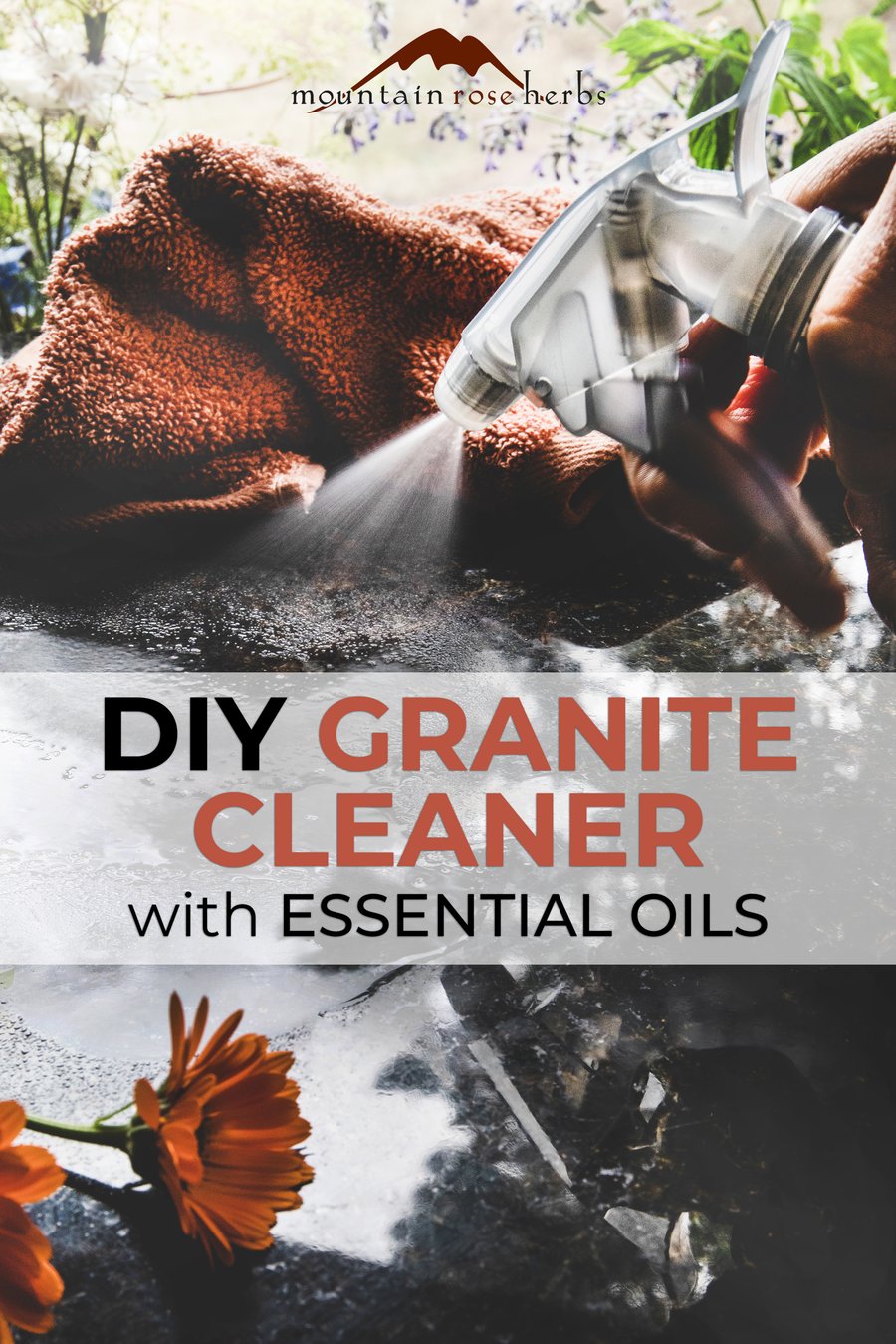 Homemade Granite and Marble Countertop Cleaner with Essential Oils
