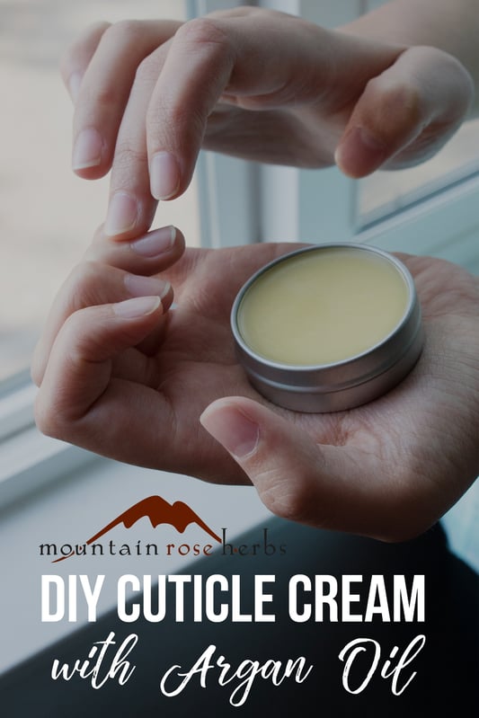 Pin for DIY cuticle cream with argan oil from Mountain Rose Herbs