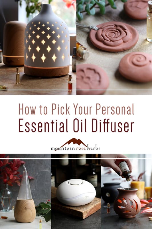Different examples of essential oil diffusers in a special guide to essential oil diffusers. 
