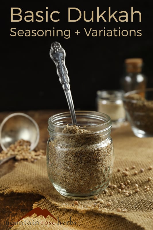 Dukkah Spice Blend Recipes & Uses Pin from Mountain Rose Herbs
