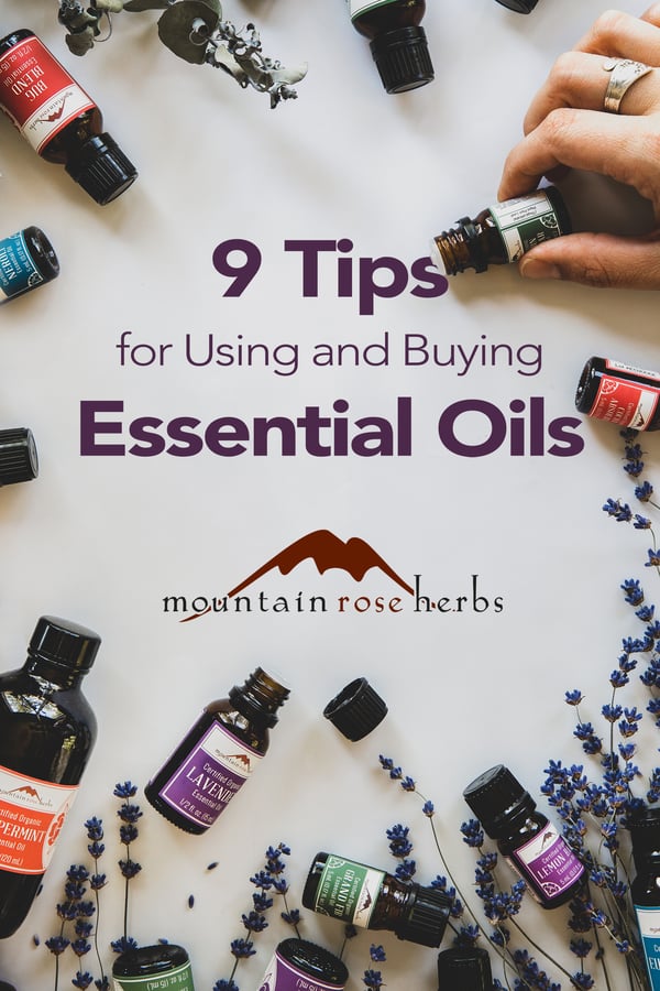 Pinterest photo to post on 9 tips for using and buying essential oils