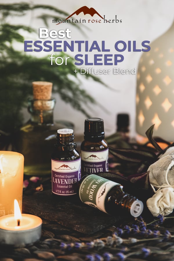 Essential Oils for Sleep Pinterest pin for Mountain Rose Herbs
