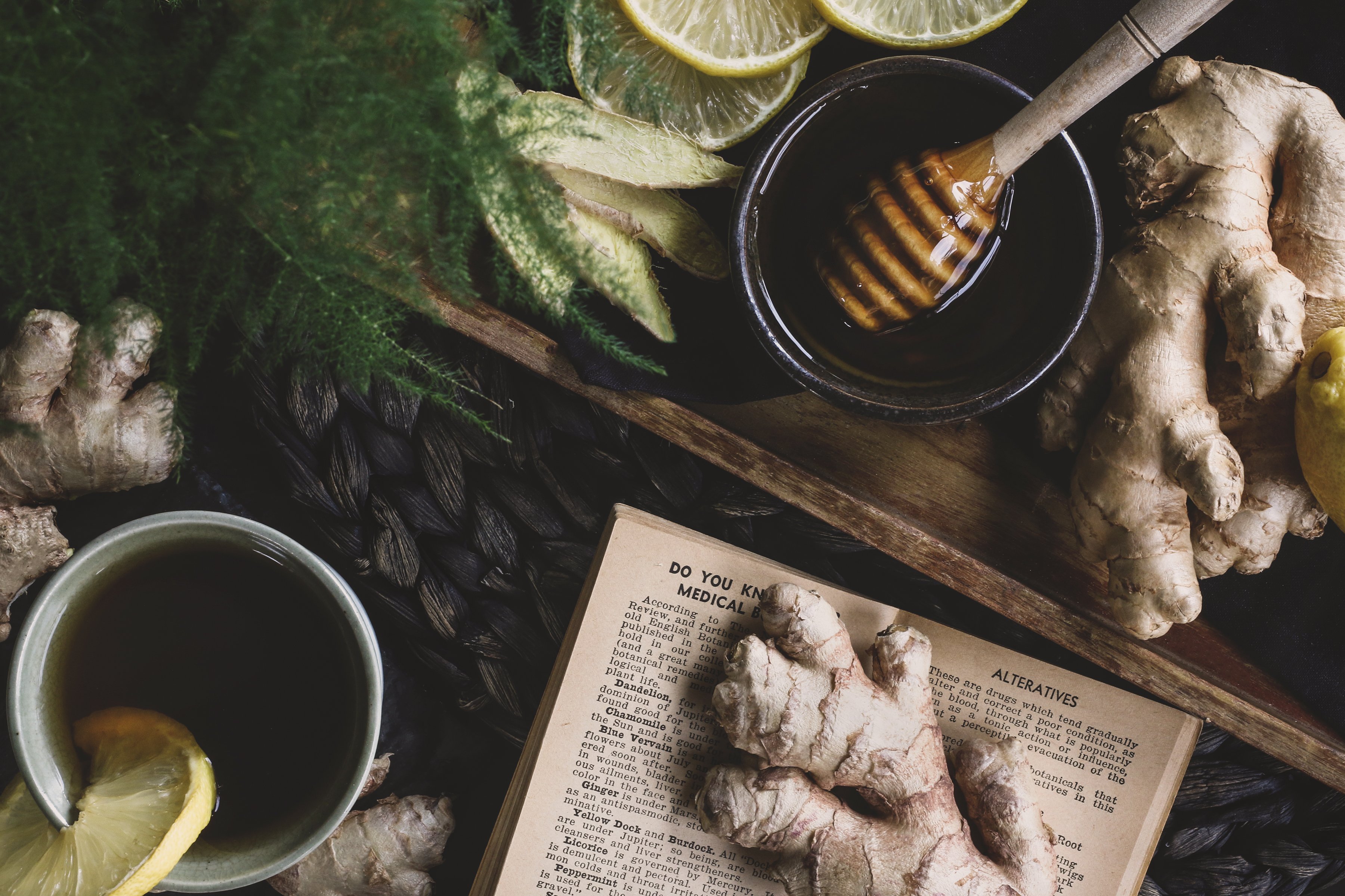 Turmeric Ginger tea with honey and lemon