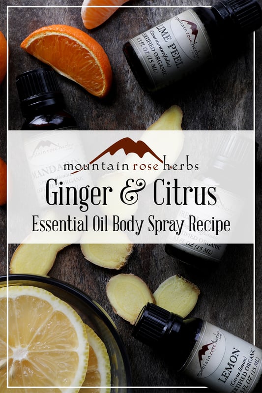 Pin to Ginger and Citrus Essential Oil Body Spray Recipe