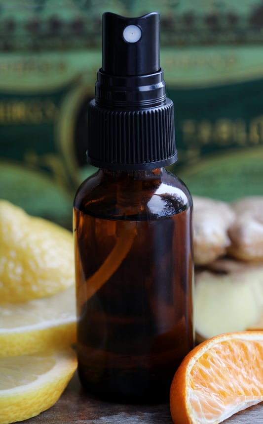 DIY Ginger & Citrus Essential Oil Body Spray Recipe