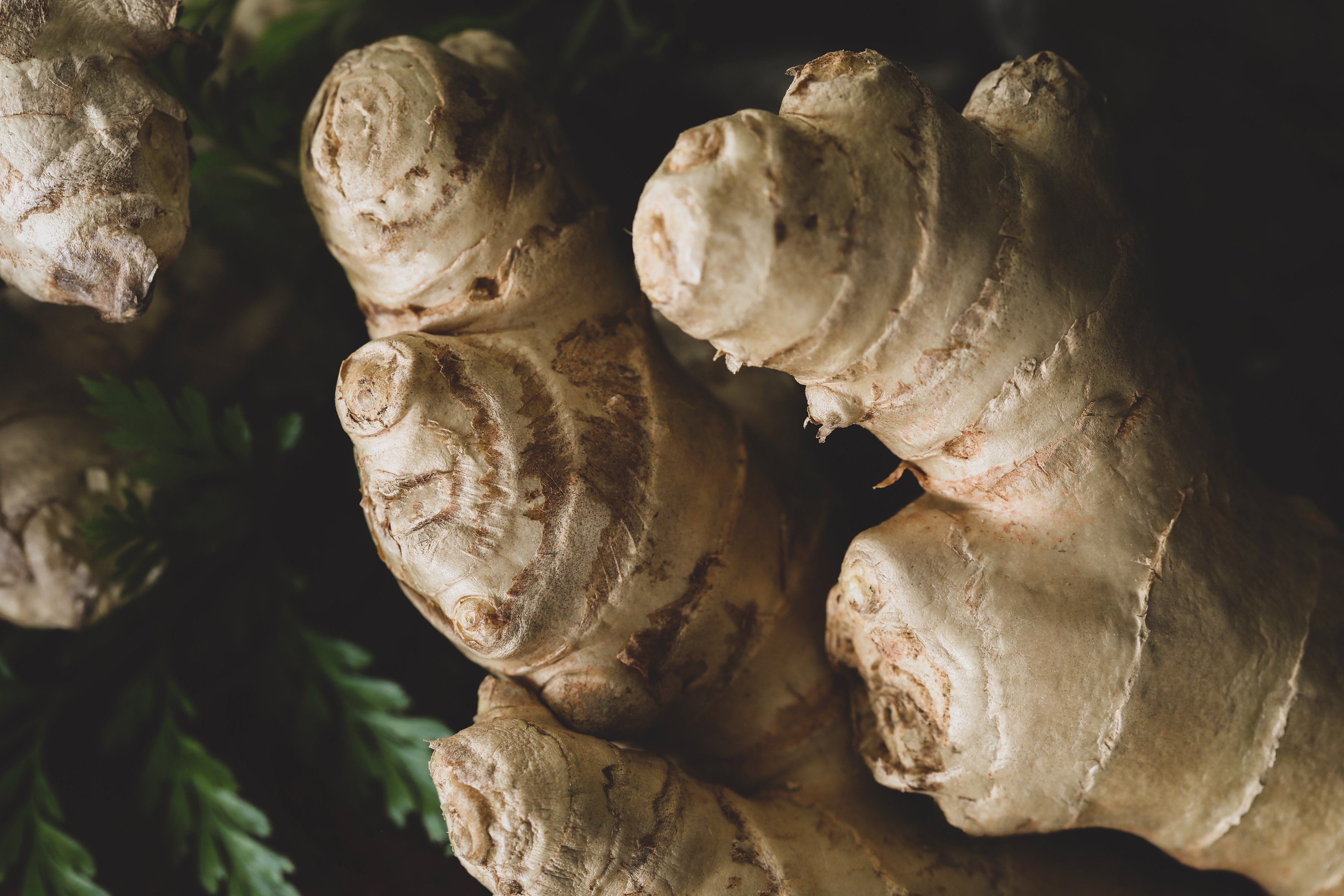 Raw ginger root