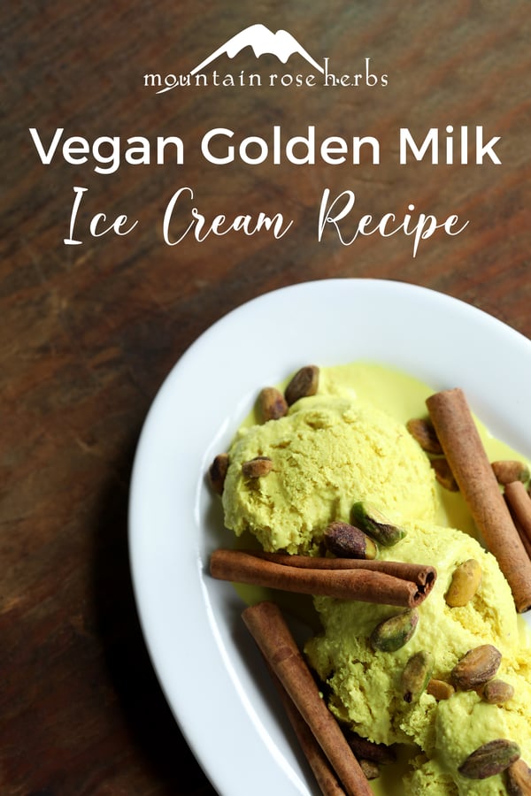 Golden Milk Ice Cream Pinterest pin from Mountain Rose Herbs