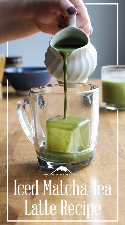 Iced Matcha Tea latte Recipe From Mountain Rose Herbs