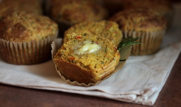 Cheddar Pepper Cornbread Muffins by Mountain Rose Herbs