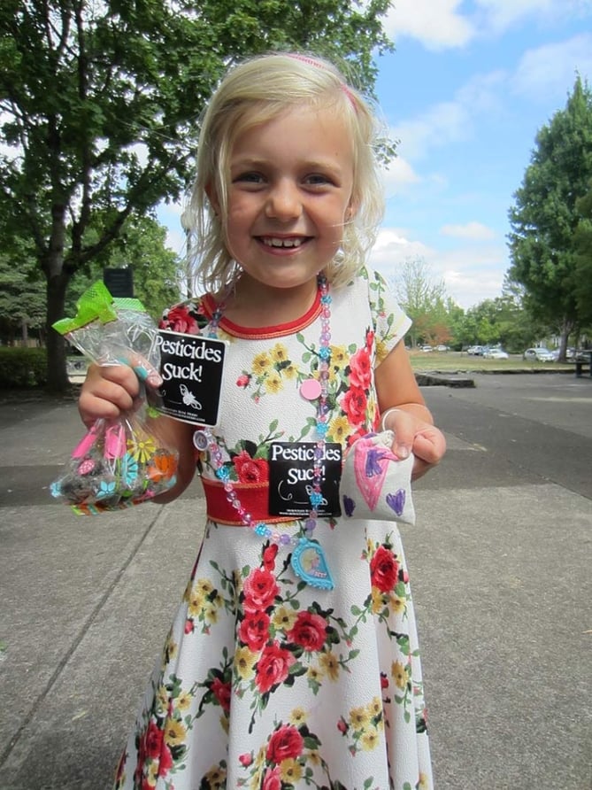 Kiddo with handmade Seed Bombs