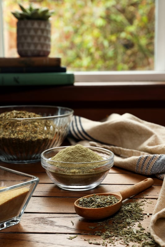 Italian herb blend ingredients for making herb-infused ghee.