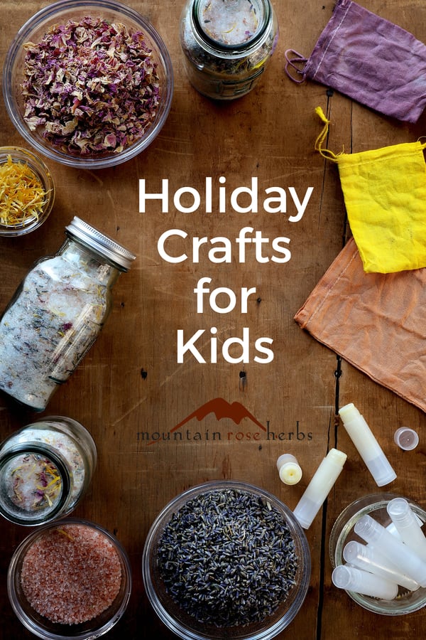 Nature Crafts: Herbal Holiday Crafts for Kids Pinterest Pin for Mountain Rose Herbs