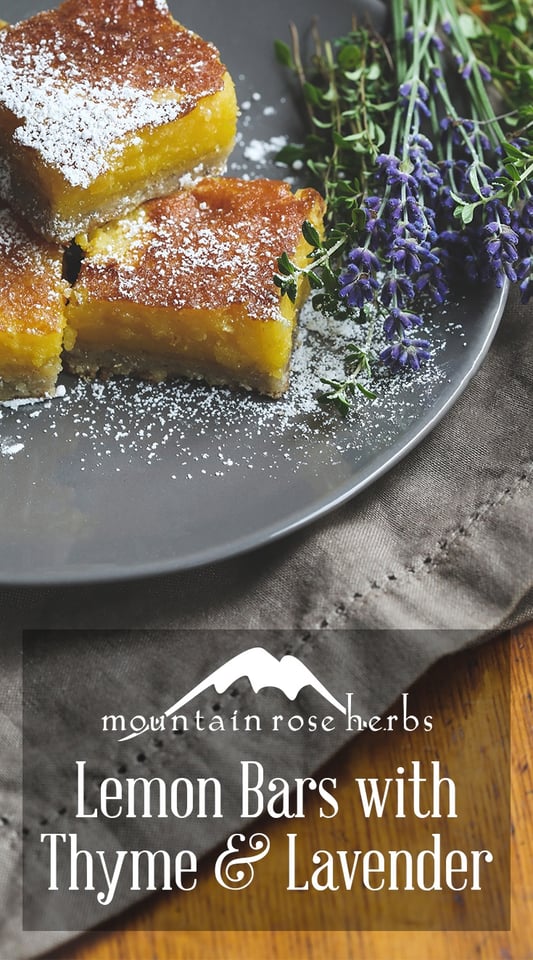 Lemon Lavender Thyme Bars Pin from Mountain Rose Herbs