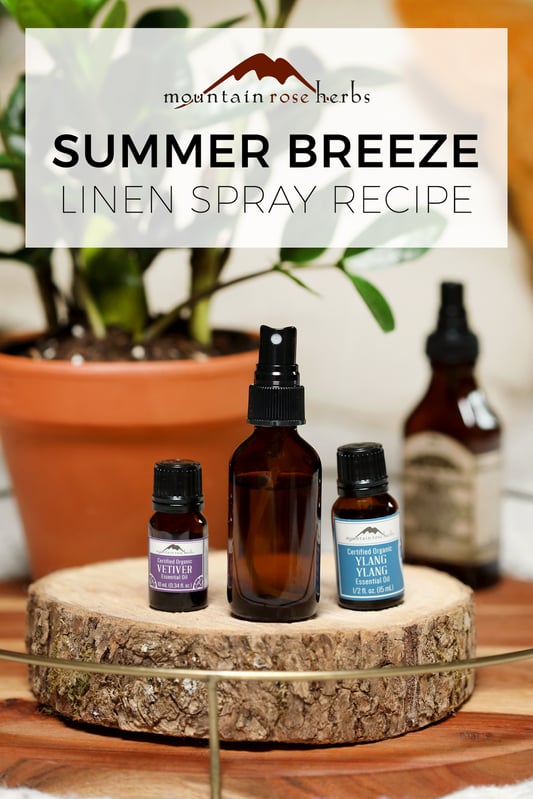 Summer Breeze Linen Spray Recipe pin from Mountain Rose Herbs