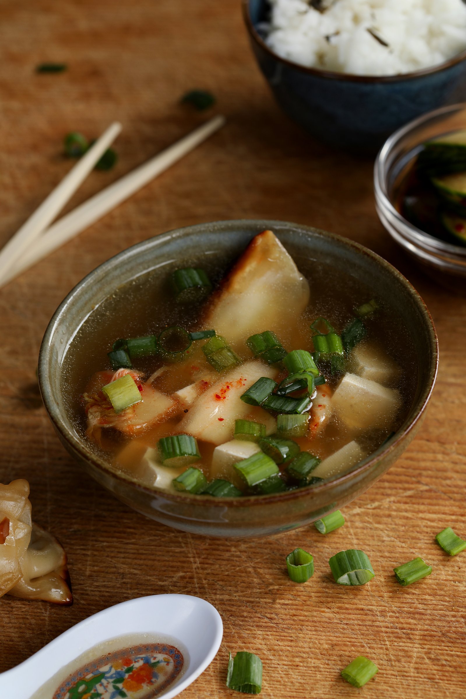 Miso Ginger Soup with Vegan Dashi Recipe
