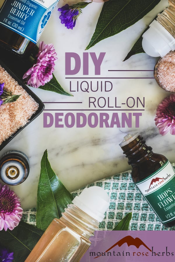 Pinterest photo for a DIY roll on deodorant  recipe. 