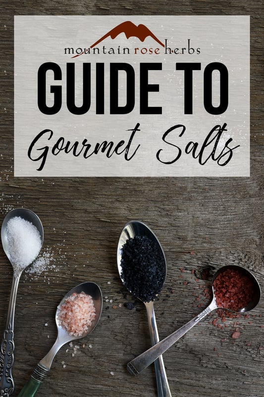 Guide to gourmet salts pin for Pinterest from Mountain Rose Herbs