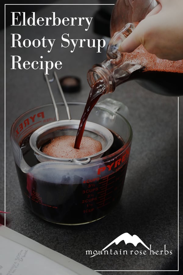 Pinterest Pin for Elderberry Root Syrup Recipe from Mountain Rose Herbs