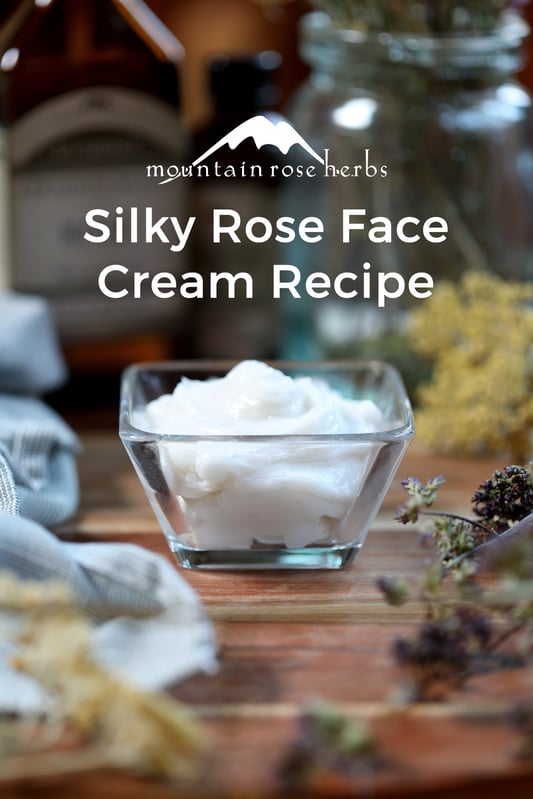 Silky Rose Face Cream Recipe Pin from Mountain Rose Herbs