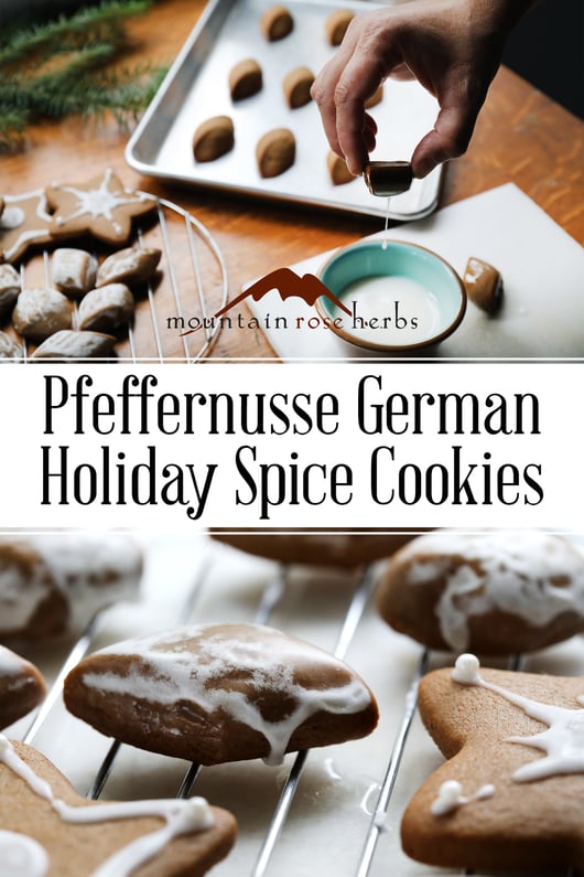 Pin for Pfeffernusse German Holiday Spice Cookies from Mountain Rose Herbs