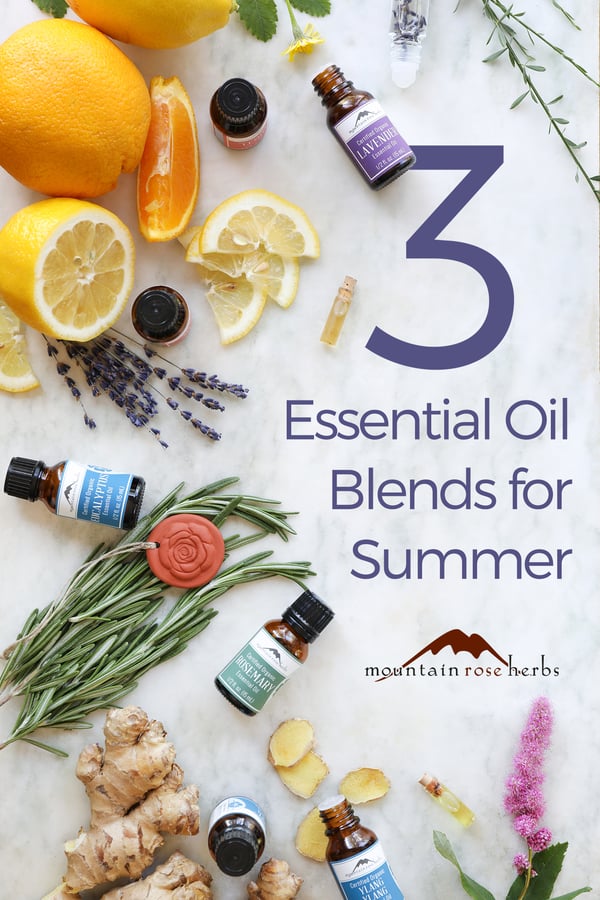 Summer Essential Oil Diffuser Blends Pinterest pin from Mountain Rose Herbs