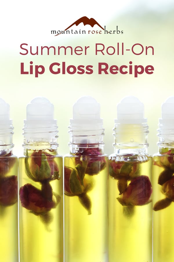 Summer Lip Gloss Recipe Pinterest pin from Mountain Rose Herbs