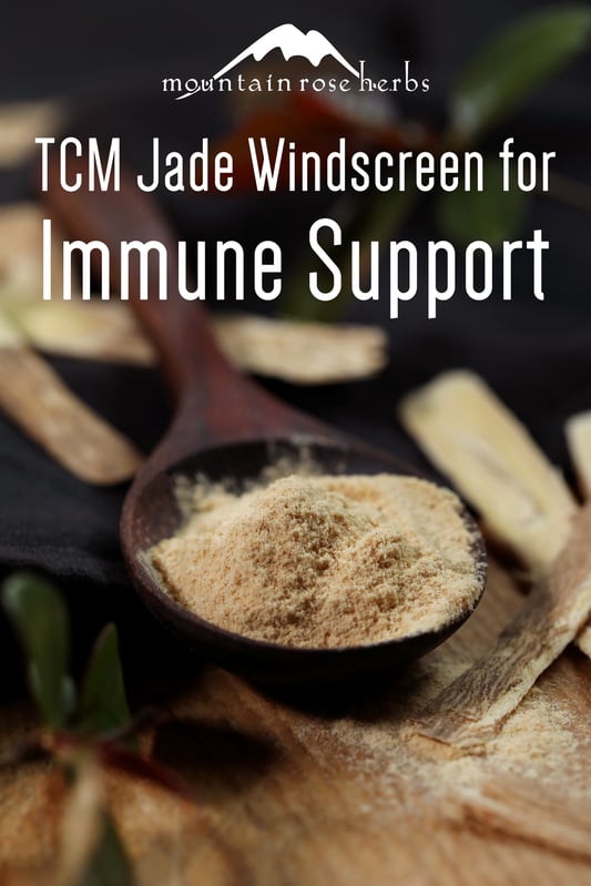 Jade Windscreen TCM Immune Support Recipe Pinterest pin from Mountain Rose Herbs