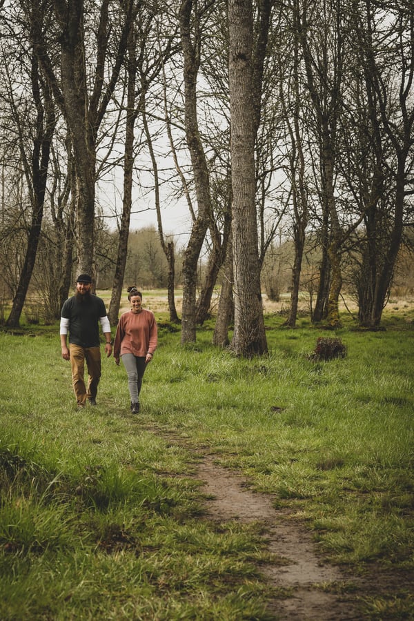 Going for a nice nature walk in the springtime