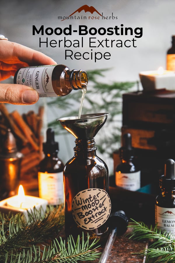 Mood Booster: An Herbal Extract for the Winter Blues Pinterest pin for Mountain Rose Herbs