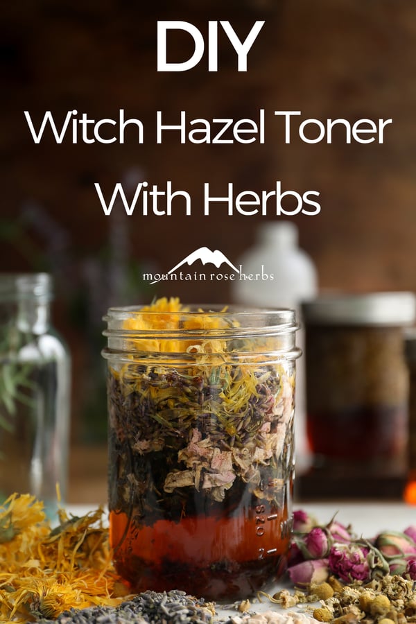 DIY Herb-Infused Witch Hazel Pinterest Pin for Mountain Rose Herbs