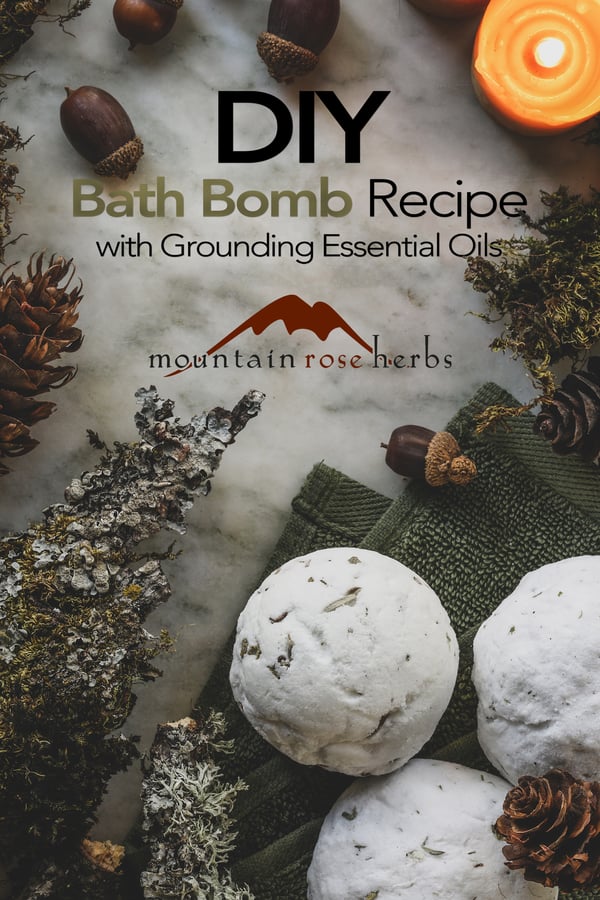 Pinterest Image for DIY Bath Bomb Recipe with Grounding Essential Oils