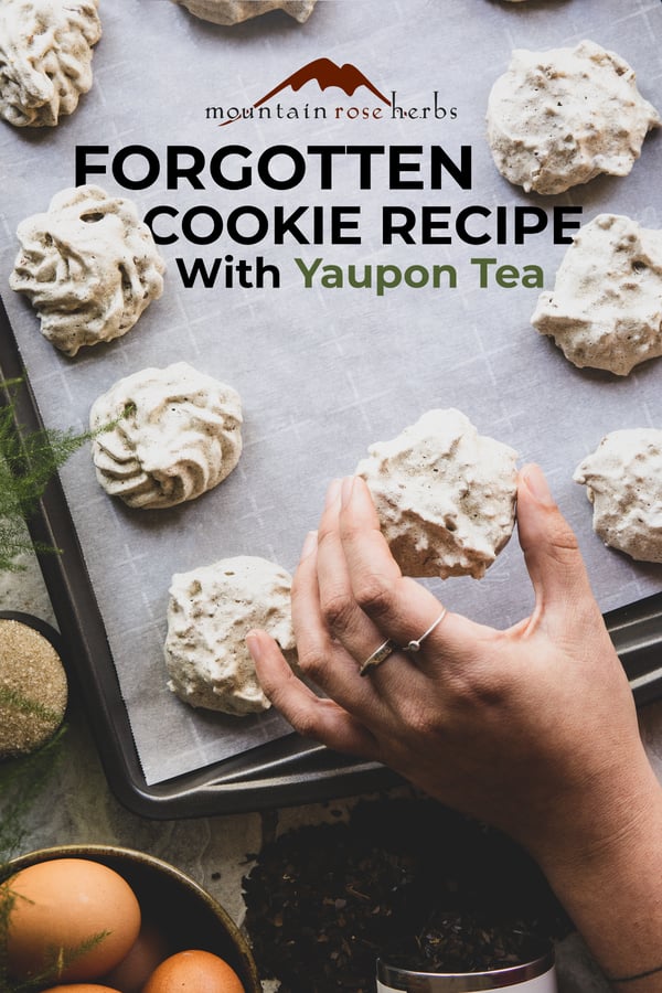 Forgotten Yaupon Tea Cookies Pinterest pin for Mountain Rose Herbs