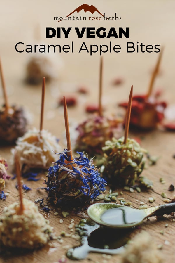 Pinterest image for DIY Vegan Caramel Apple Bites