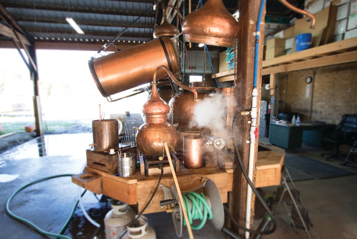 Distillery for hydrosols, complete with copper stills from Portugal